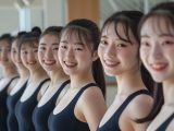 福岡県　体操部　集合写真　#部活　#新体操部　#体操部　#AI美少女　　